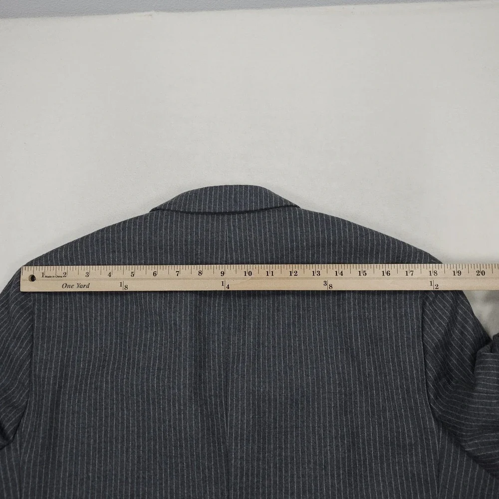 Banana Republic Blazer Mens 42R Gray Pinstripe Slim Fit Marzotto Wool Jacket